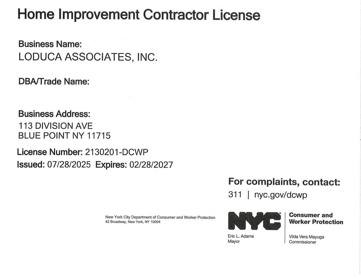 New York City Home Improvement Contractor license