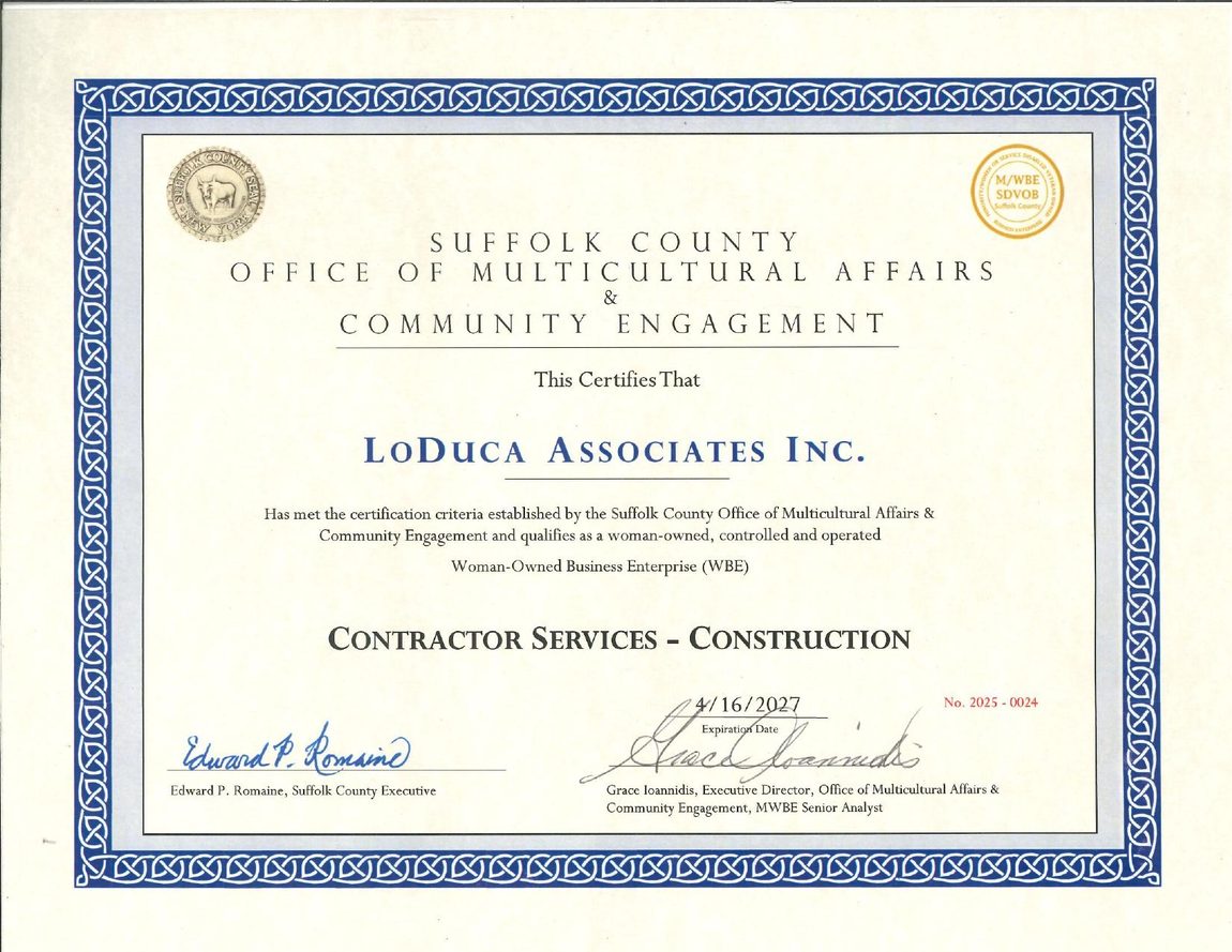 Suffolk County Woman-Owned Business Enterprise certification