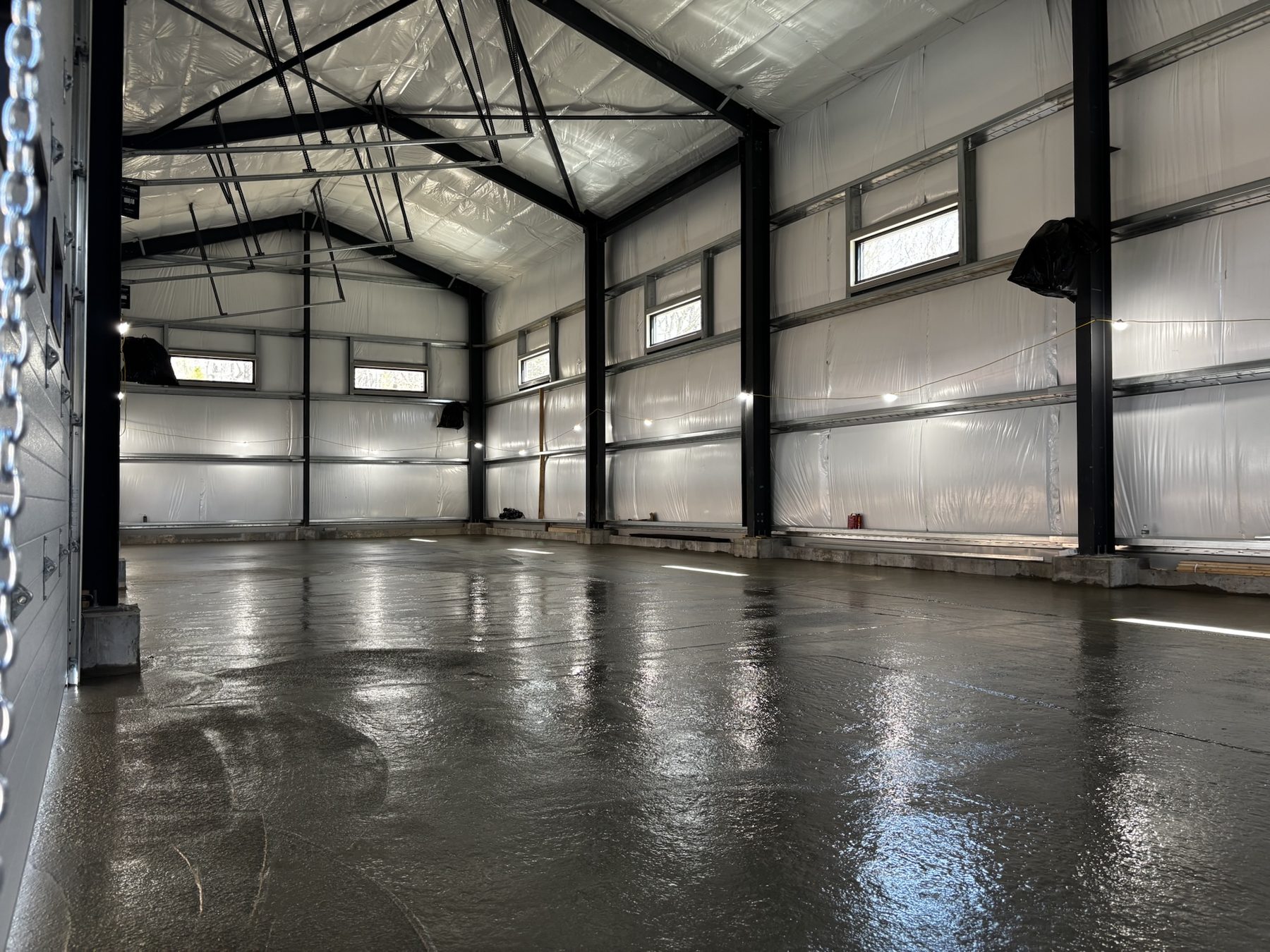 Interior of a pre-engineered metal building erected by LoDuca Associates